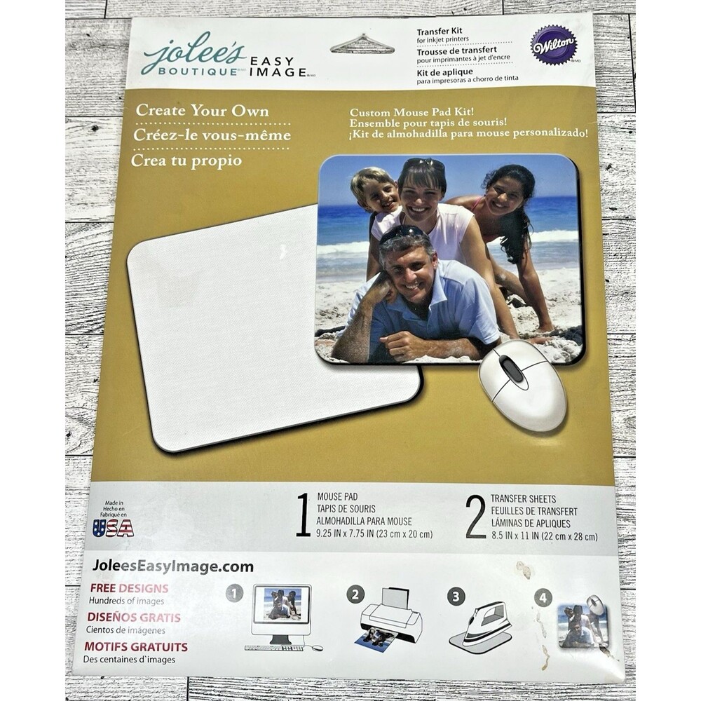 jolee's Boutique Transfer Kit Personalized Mouse Pad Kit Inkjet Printer Wilton